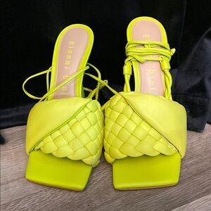 Gianni Bini Women's Lime Green Heeled Sandals